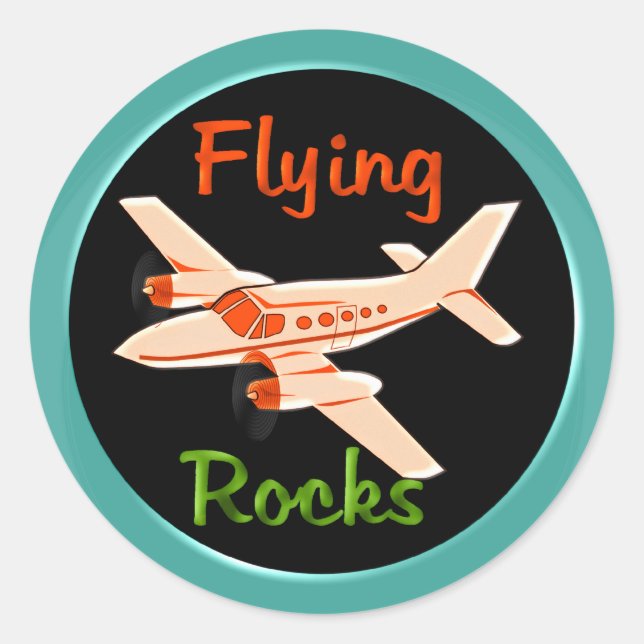 Sticker Rond Flying Rocks (Devant)