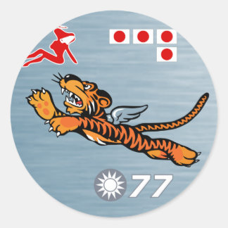 Sticker Rond Flying Tigers 2ÈME GUERRE MONDIALE Nez Art