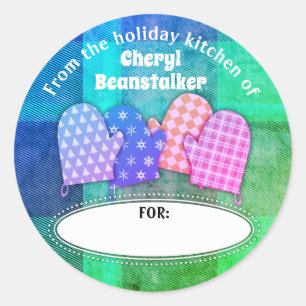 Sticker Rond Fmitts de four Noël de la cuisine de l'autocollant