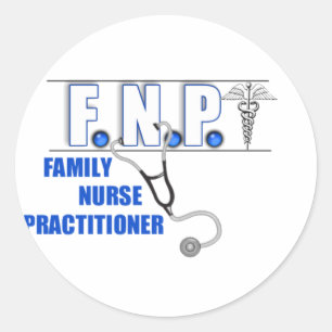 STICKER ROND FNP LOGO STETHOSCOPE PRATICIEN DES INFIRMIÈRES FAM