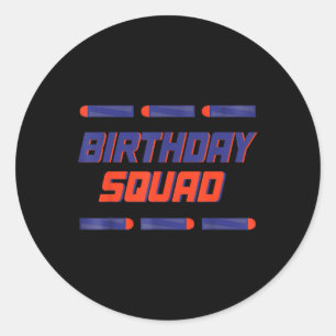 Sticker Rond Foam Dart War Anniversaire Garçon Chemise Famille 