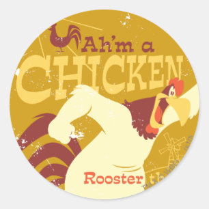 Sticker Rond Foghorn Ah est un poulet