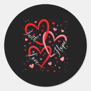 Sticker Rond Foi chrétienne Espoir Amour Cœurs Religieux Valent