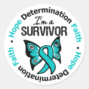 Sticker Rond Foi de détermination d'espoir de survivant de
