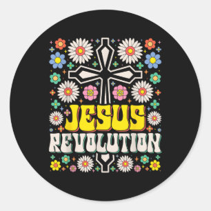 Sticker Rond Foi de la Révolution Jésus Retro Chrétien Super