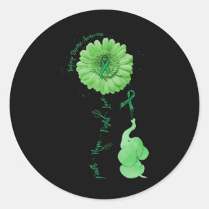 Sticker Rond Foi éléphante Espoir Combattre l'amour Maladie du