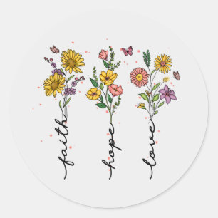 Sticker Rond Foi-Espoir-Amour