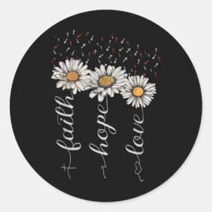 Sticker Rond Foi Espoir Amour En Jésus Chrétien Avec Tournesol
