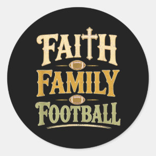 Sticker Rond Foi Famille Football Jour de match chrétien d'auto