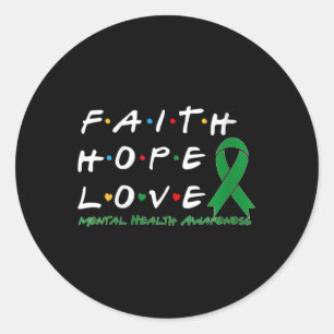 Sticker Rond Foi Foi Espérance Amour Sensibilisation à la santé