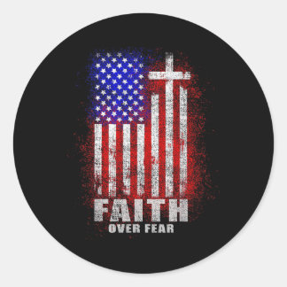 Sticker Rond Foi Peur Croix chrétienne Jésus Christ Hommes Femm