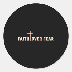 Sticker Rond Foi sur la Croix de Jésus Graphique Chrétien