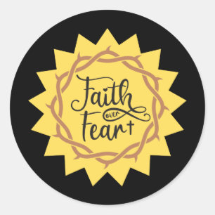 Sticker Rond foi sur la peur