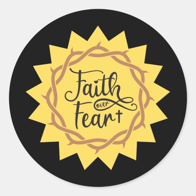 Sticker Rond foi sur la peur (Devant)