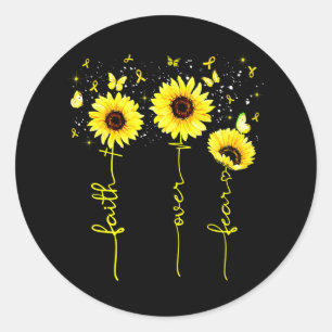 Sticker Rond Foi sur la peur Enfance Cancer Sensibilisation Tou