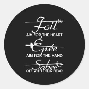 Sticker Rond Foil Epee Sabre Clôture Définition de l'épée Fence