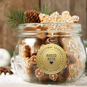 Sticker Rond Foil Gold Imprimer les bonbons de Noël