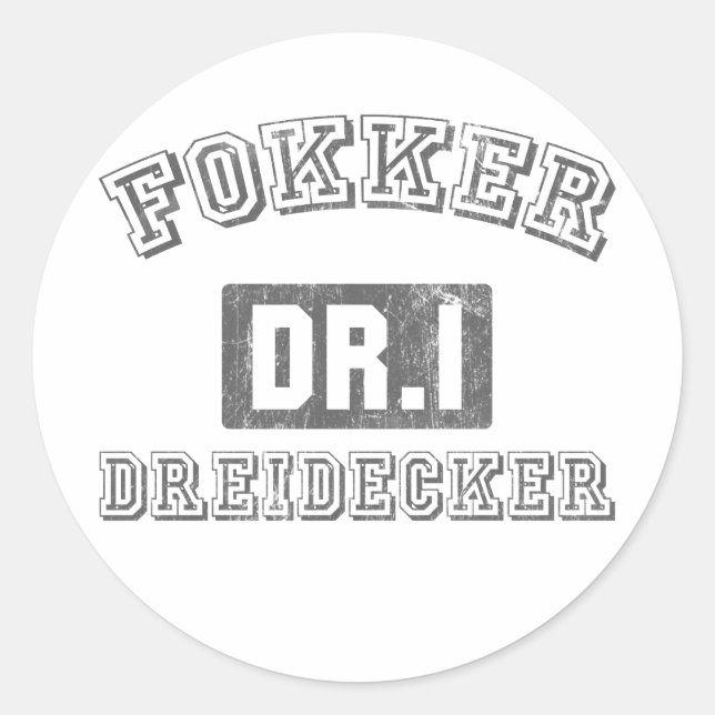 Sticker Rond Fokker DR1 Dreidecker (Devant)