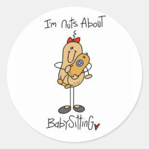 Sticker Rond Folle de Garde d'Enfants T-shirts et Cadeaux
