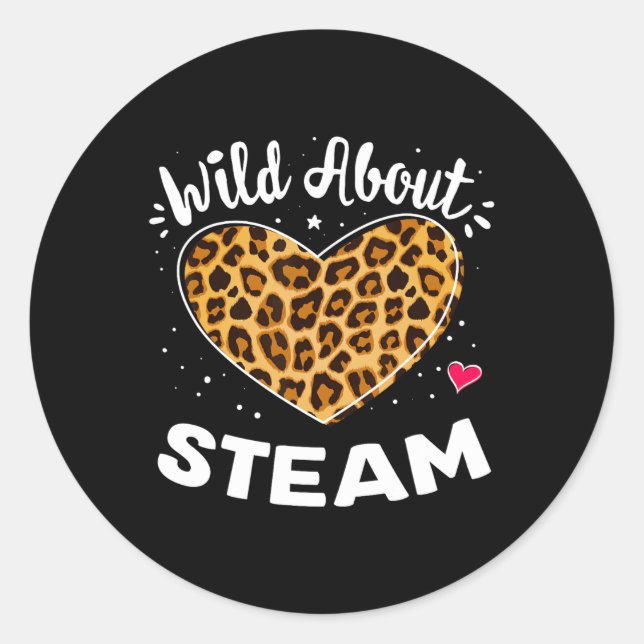 Sticker Rond Folle de la brigade Steam Leopard Stem Byck à l'éc (Devant)