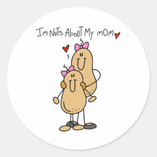 Sticker Rond Folle de ma mère-fille