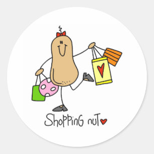 Sticker Rond Folle de shopping