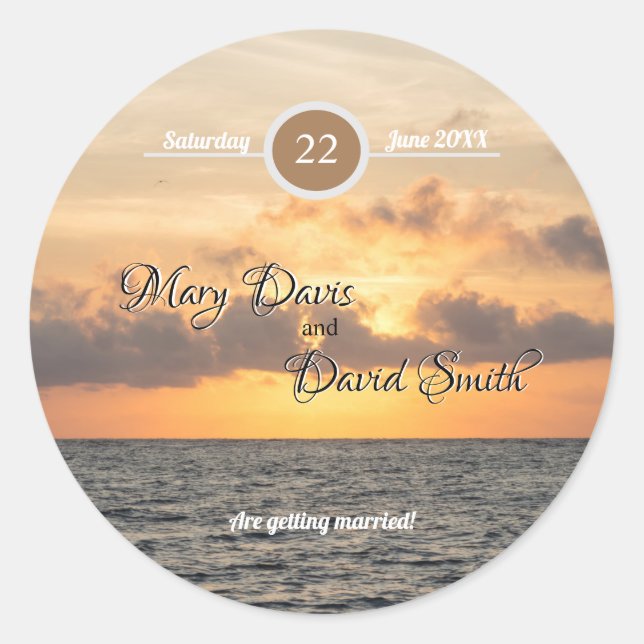 Sticker Rond Folly Beach Morning Mariage (Devant)