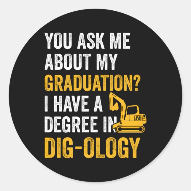 Sticker Rond Fonctionnement de l'excavatrice à pistons de l'opé (Devant)