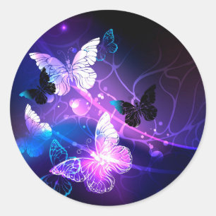 Sticker Rond Fond avec papillons de nuit