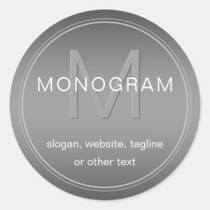 Sticker Rond Fond de couleur modifiable et monogramme