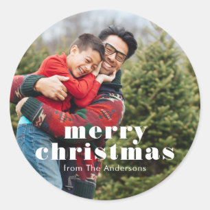 Sticker Rond Fond de photo Joyeux Noël 