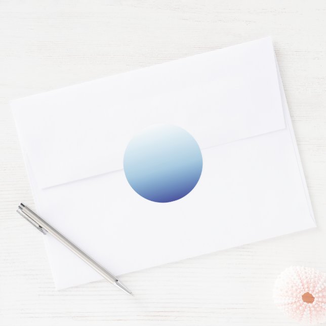 Sticker Rond Fond dégradé bleu minimal (Enveloppe)