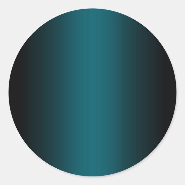 Sticker Rond Fond dégradé sarcelle foncé et noir (Devant)