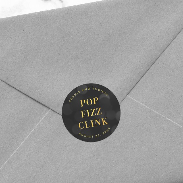 Sticker Rond Fond Flou Faux Or Pop Fizz Tinter (Créateur téléchargé)