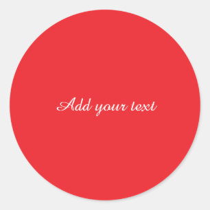Sticker Rond Fond rouge, texte blanc, modèle