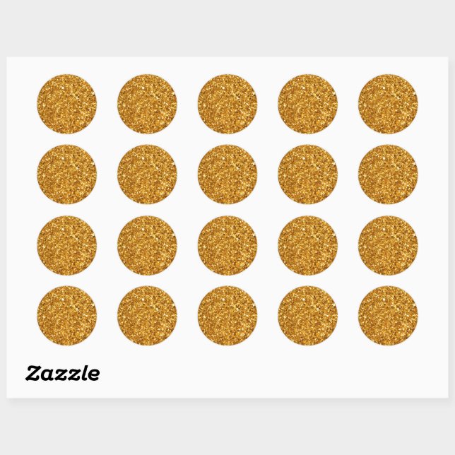 Sticker Rond Fond scintillant jaune-or (Feuille)