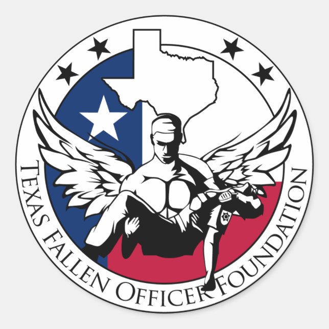 Sticker Rond Fondation Texas Fallen Officier (Devant)