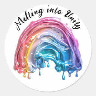 Sticker Rond Fondre dans l'Unité, un amour, beaucoup de couleur