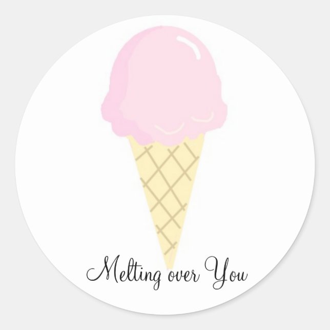 Sticker Rond Fondre pour Vous - Crème Glacée (Devant)