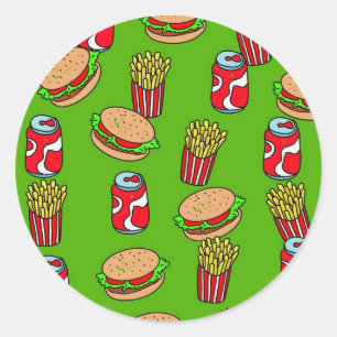 Sticker Rond Fonds d'écran Fast Food