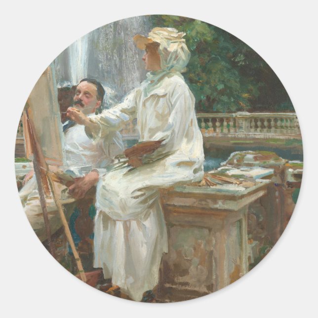 Sticker Rond Fontaine Villa Torlonia Frascati, Italie par Sarge (Devant)