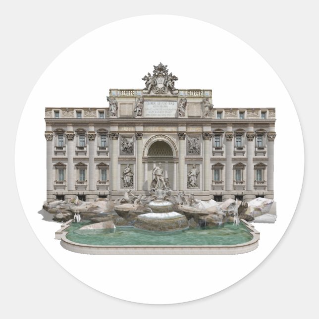 Sticker Rond Fontana di Trevi : Fontaine de Trevi : Modèle 3D : (Devant)