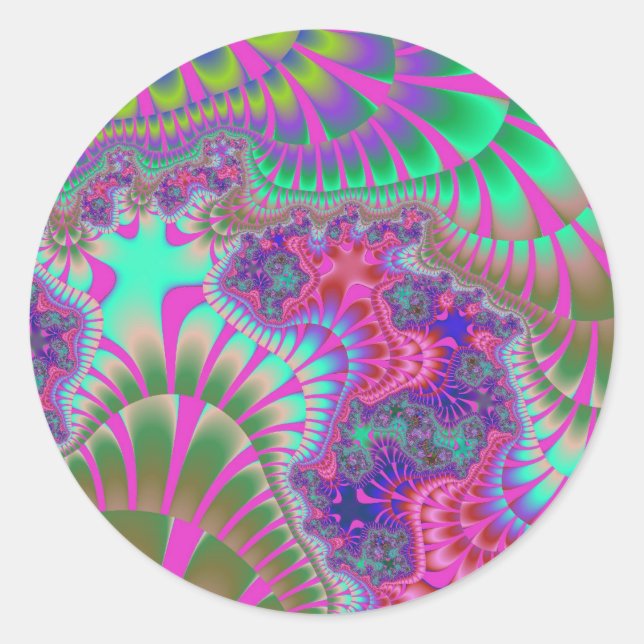 Sticker Rond Fonte rose et violette (Devant)