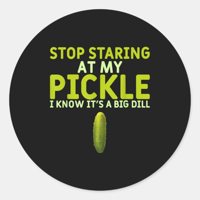 Sticker Rond Food Stop Staring At My Ckle Funny Ckles  (Devant)