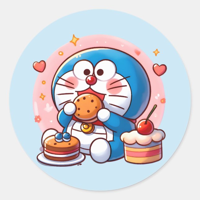Sticker Rond Foodie Doraemon (Devant)