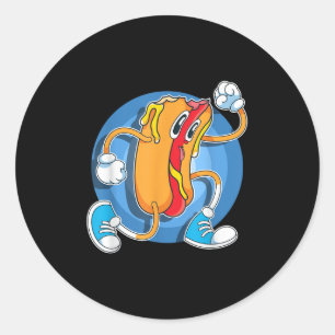 Sticker Rond Foodie Drôle Amoureux des chiens chaud Fanches de 