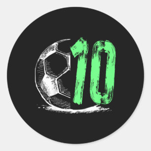 Sticker Rond Football 10 Ans Garçon Fête d'anniversaire