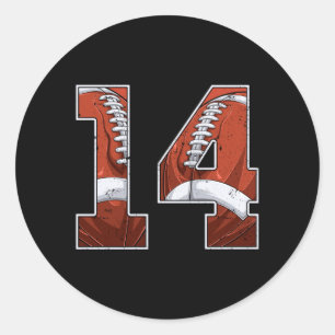 Sticker Rond Football 14e anniversaire garçon Fourn 14 ans Bday