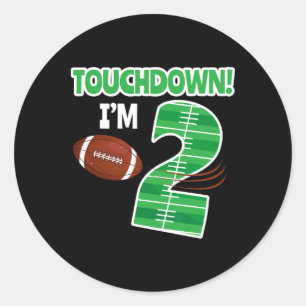Sticker Rond Football 2e Anniversaire Joueur Joueur Jeu Lover É