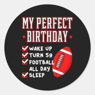 Sticker Rond Football 59 Anniversaire Joueur de l'équipe Sports
